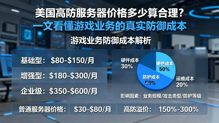 美国高防服务器价格多少算合理？一文看懂游戏业务的真实防御成本
