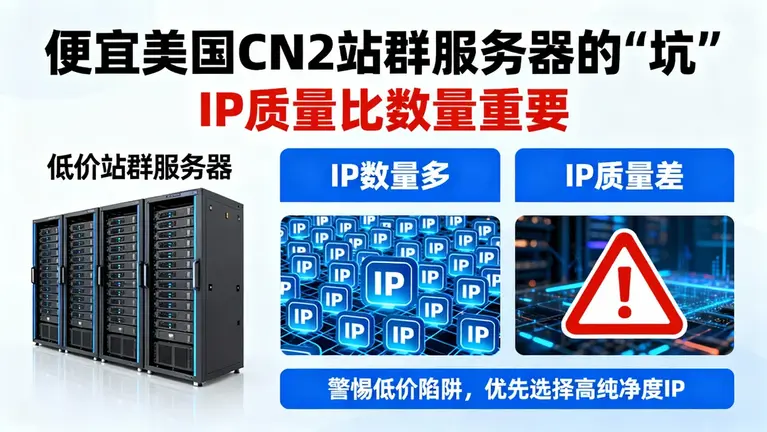 便宜美国cn2站群服务器的“坑”：IP质量比数量重要