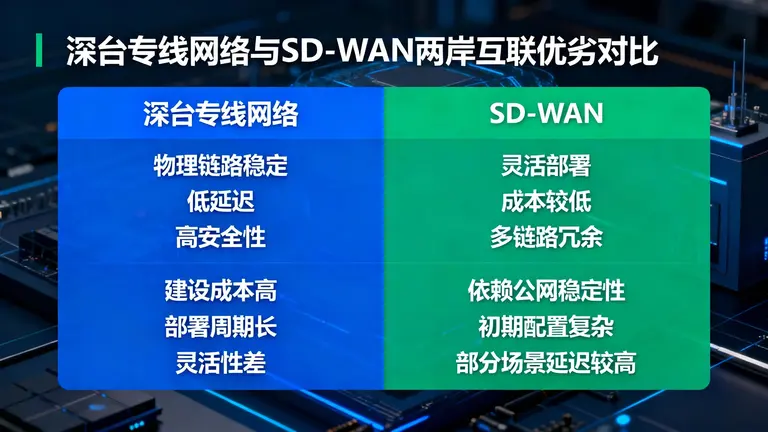 深台专线网络与SD-WAN在两岸互联中的优劣对比