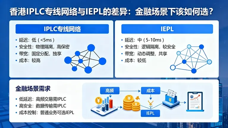 香港IPLC专线网络与IEPL的差异：金融场景下该如何选？