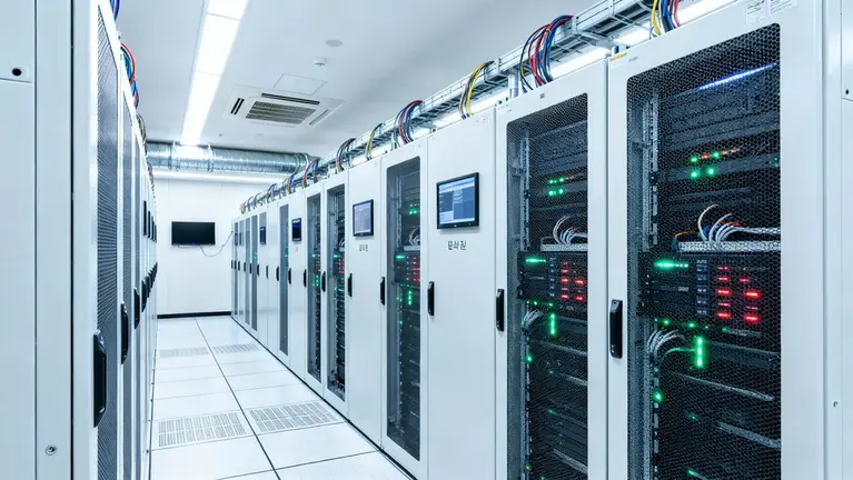 韩国首尔数据中心内部机柜实拍