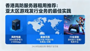 香港高防服务器租用推荐：亚太区游戏发行业务的最佳实践