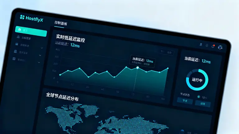 HostifyX控制面板中实时的低延迟监控数据