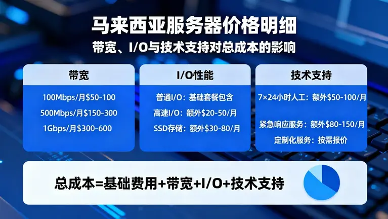 马来西亚服务器价格明细：带宽、I/O与技术支持如何影响总成本