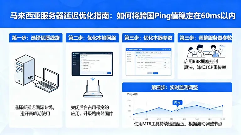 马来西亚服务器延迟优化指南：如何将跨国Ping值稳定在60ms以内