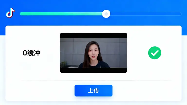 TikTok后台上传界面0缓冲