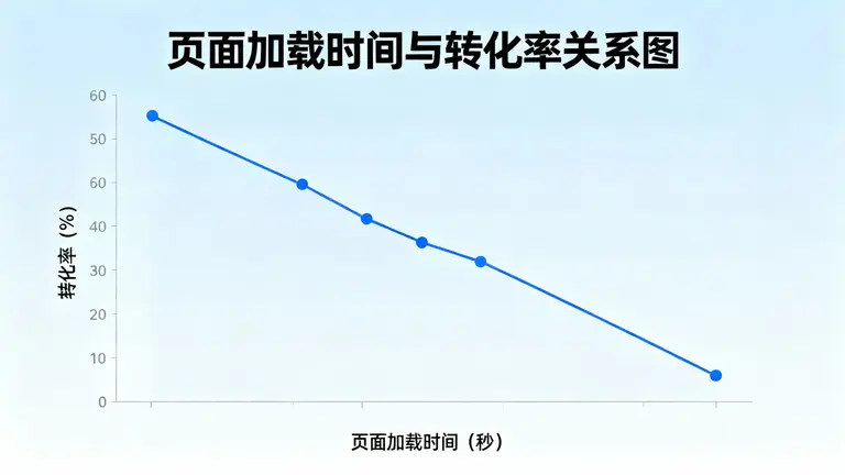 页面加载时间与转化率负相关的折线图