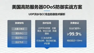 美国高防服务器DDoS防御实战：能防御UDP洪水和CC攻击的方案