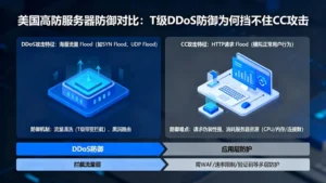 美国高防服务器DDoS防御，为何T级防御依然挡不住CC攻击？