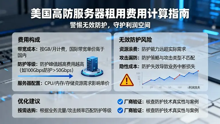 美国高防服务器租用费用怎么算？别让“无效防护”掏空你的利润