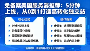 免备案美国服务器推荐：5分钟上线，从0到1打造高转化独立站