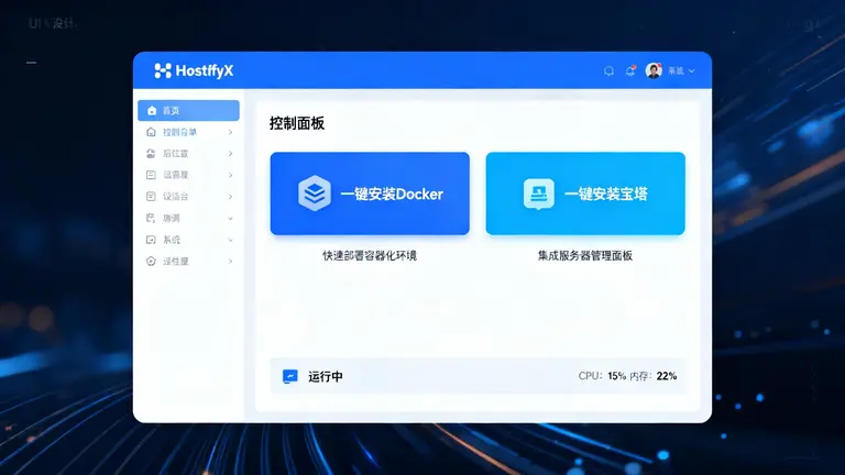 HostifyX控制面板，一键安装Docker/宝塔的功能