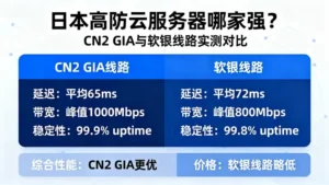 日本高防云服务器哪家强？CN2 GIA与软银线路实测对比