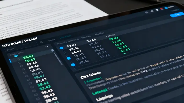 MTR路由追踪”，显示 59.43 开头的节点，CN2线路的真实性