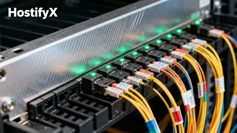 HostifyX 香港数据中心的光纤配线架