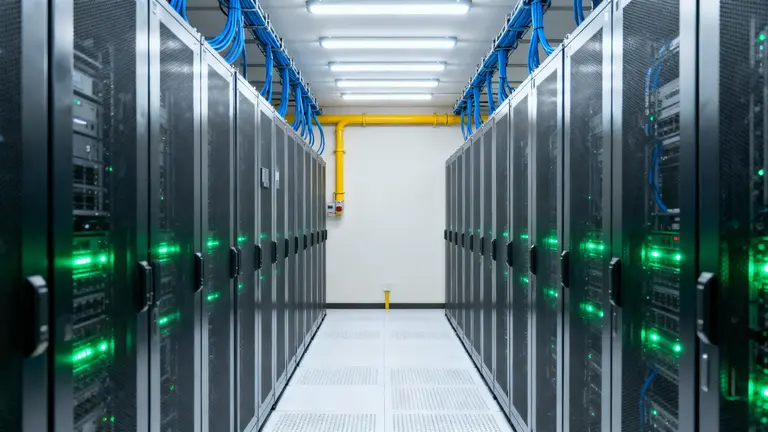 台北数据中心机房内部一角