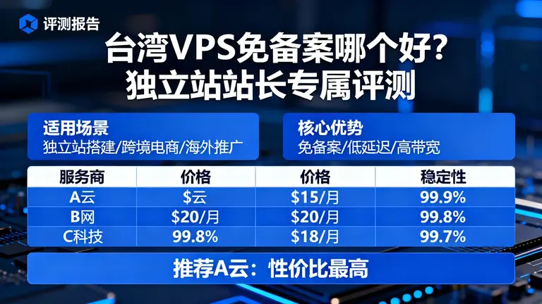 台湾VPS免备案哪个好？一份面向独立站站长的评测