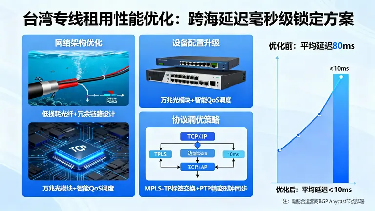 台湾专线租用性能优化：如何将跨海延迟锁定在毫秒级？