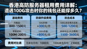 香港高防服务器租用费用详解：遭遇100G攻击时你的钱包还能撑多久？