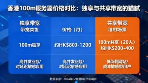 香港100m服务器价格对比：独享与共享带宽的猫腻