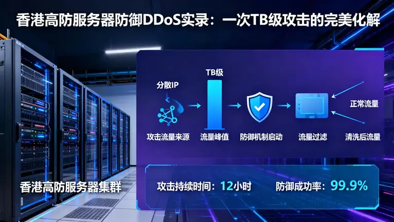 香港高防服务器防御DDoS实录：一次TB级攻击的完美化解