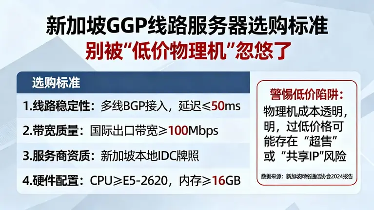 新加坡BGP线路服务器选购标准：别被“低价物理机”忽悠了
