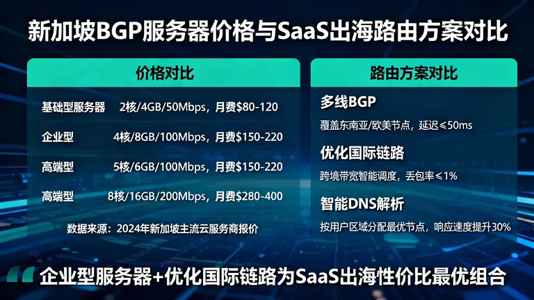 新加坡BGP服务器价格是多少？对比SaaS出海的最佳路由方案