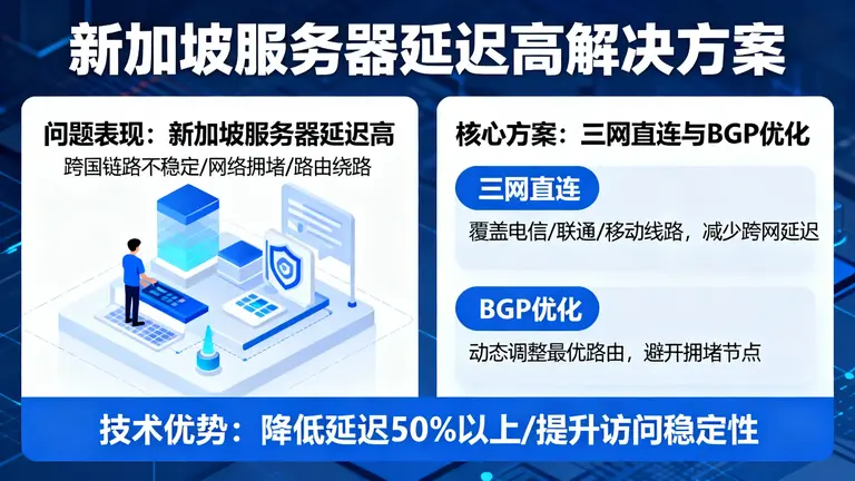 新加坡服务器延迟高怎么办？三网直连与BGP优化立竿见影
