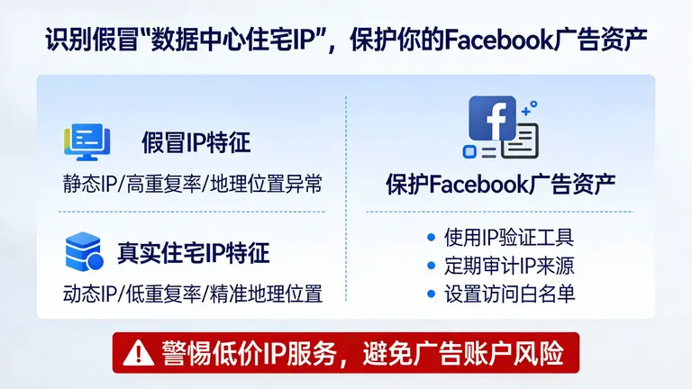 识别假冒的“数据中心住宅IP”，保护你的Facebook广告资产