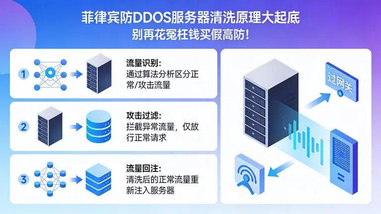 菲律宾防DDOS服务器清洗原理，别再花冤枉钱买假高防