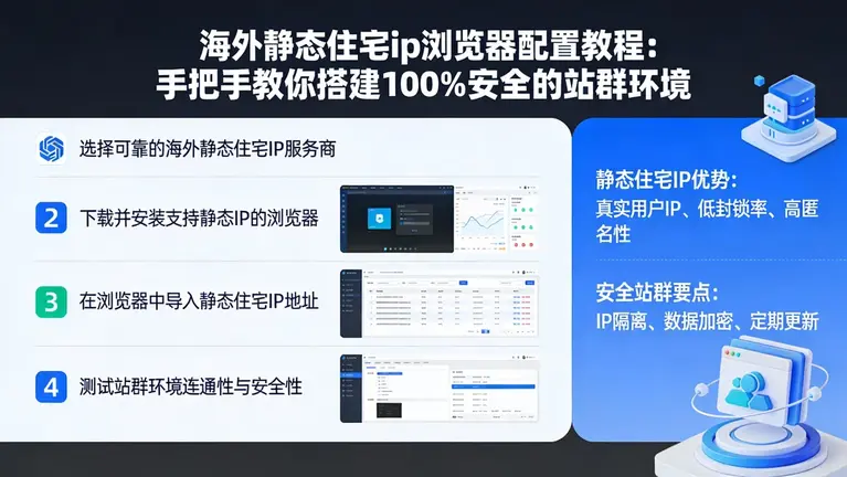 海外静态住宅ip浏览器配置教程：手把手教你搭建100%安全的站群环境