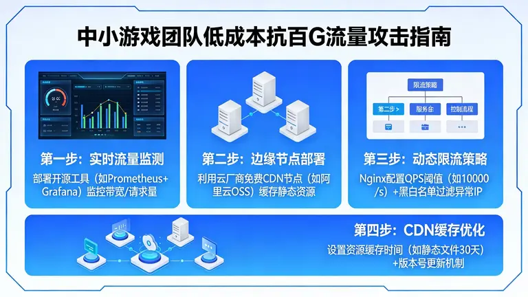 中小游戏团队如何低成本抗住百G流量攻击？