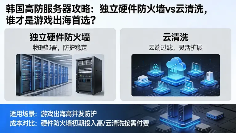 韩国高防服务器攻略：独立硬件防火墙vs云清洗，谁才是游戏出海首选？