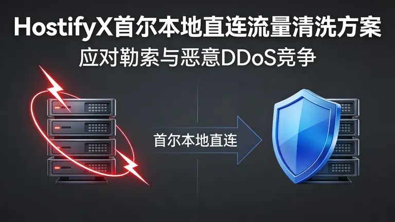 面对勒索与同行恶意DDoS竞争，HostifyX提供首尔本地直连流量清洗方案