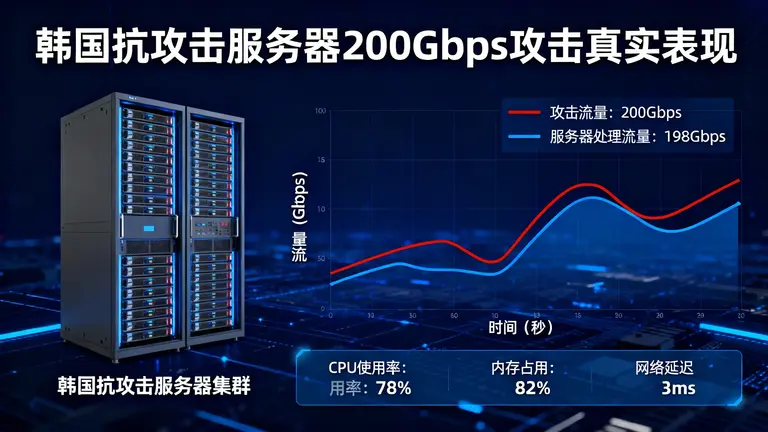 韩国抗攻击服务器在遭受200Gbps攻击时的真实表现