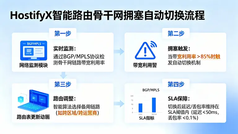 HostifyX智能路由如何在骨干网拥塞时自动切换，保障SLA达成