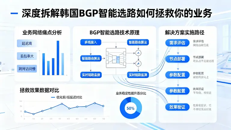 韩国BGP多线服务器延迟优化全攻略：从80ms降到30ms