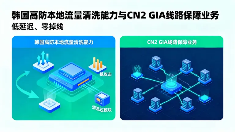 韩国高防本地流量清洗能力和CN2 GIA线路保障业务“低延迟、零掉线”