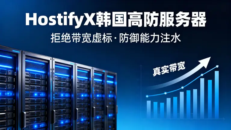 HostifyX韩国高防服务器拒绝带宽虚标、防御能力注水