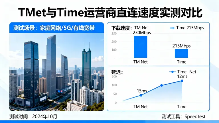 实测对比TM Net与Time运营商的直连速度