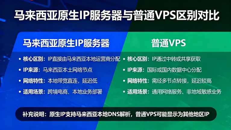 马来西亚原生IP服务器与普通VPS的区别？实测数据告诉你真相
