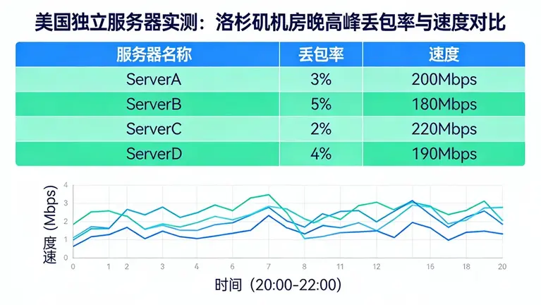 美国独立服务器哪家快？实测洛杉矶机房晚高峰丢包率与速度