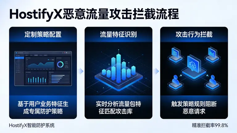 利用HostifyX的定制策略，精准拦截恶意流量攻击