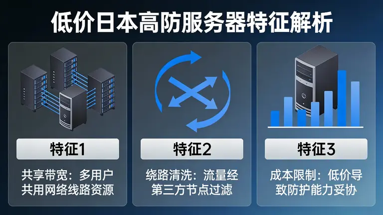 低价日本高防服务器意味着共享带宽和绕路清洗