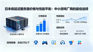 日本低延迟服务器价格与性能平衡：中小游戏厂商的最佳选择
