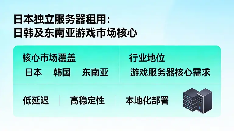 日本独立服务器租用是日韩及东南亚游戏市场的核心