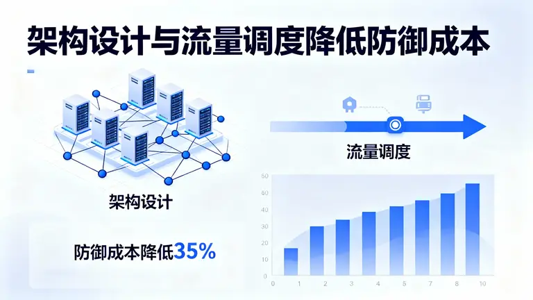 通过正确的架构设计与流量调度，大幅降低防御成本