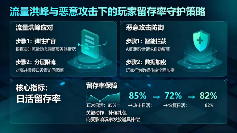 如何在流量洪峰与恶意攻击的双重夹击下，守住玩家留存率