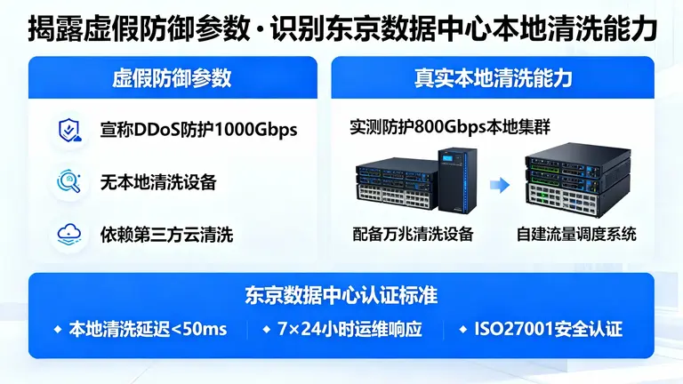 揭露虚假防御参数，识别真正具备本地清洗能力的东京数据中心