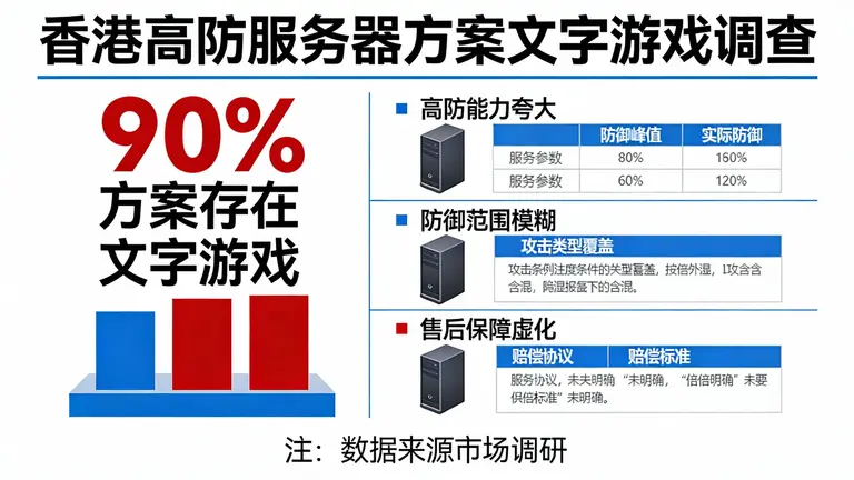 市面上90%的香港高防服务器方案都在玩文字游